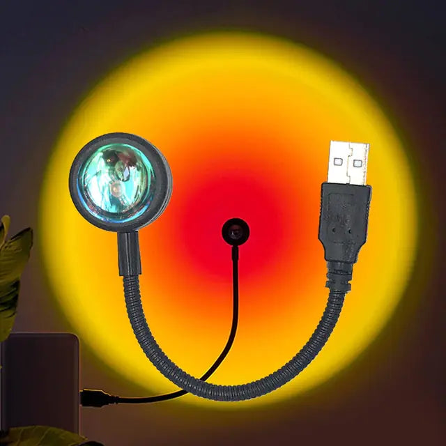 USB Sunset Lamp LED Rainbow Neon Night Light Projector